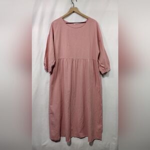 Women's Babydoll Dress Size XXL Pink Boho Retro Langenlook Fairy Minimalist